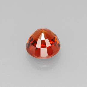 Granate espesartita naranja natural de 1,30 ct, corte redondo, VVS-VS
