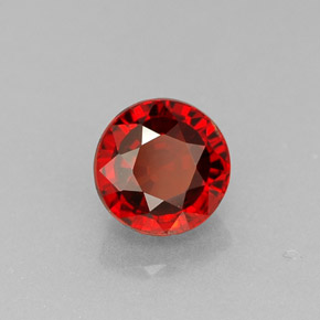 Granate espesartita naranja natural de 0,95 ct, corte redondo, VS