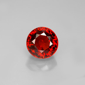 Granate espesartita naranja natural de 1,69 ct, corte redondo, VVS-VS