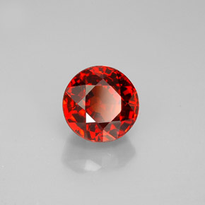 Granate espesartita naranja natural de 1,69 ct, corte redondo, VVS-VS