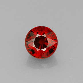 Granate espesartita naranja natural de 1,20 ct, corte redondo, VVS-VS