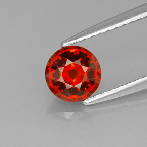 Granate espesartita naranja natural de 0,98 ct, corte redondo, VVS-VS