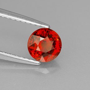 Granate espesartita naranja natural de 0,98 ct, corte redondo, VVS-VS