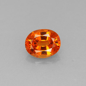 Granate espesartita naranja natural de 0,94 ct, corte óvalo, VS-SI