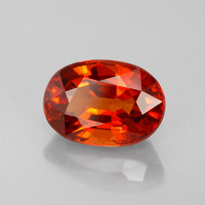 Granate espesartita naranja natural de 1,70 ct, corte óvalo, VS