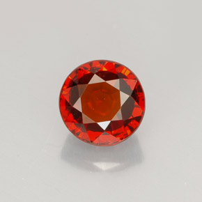 Granate espesartita naranja natural de 1,47 ct, corte redondo, VVS-VS
