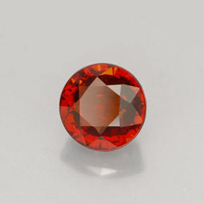 Granate espesartita naranja natural de 1,47 ct, corte redondo, VVS-VS