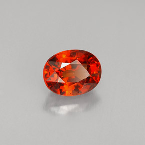 Hilo de espesartita Naranja rojizo natural de 1.29 ct, Corte Óvalo, VVS-VS