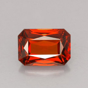 Hilo de espesartita Naranja natural de 2.12 ct, corte esmeralda, VVS