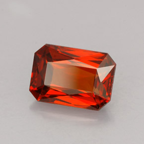 Hilo de espesartita Naranja natural de 2.12 ct, corte esmeralda, VVS