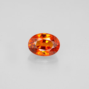 Granate espesartita naranja natural de 0,98 ct, corte óvalo, VVS-VS