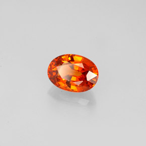 Granate espesartita naranja natural de 0,98 ct, corte óvalo, VVS-VS