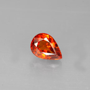 Granate espesartita naranja natural de 1,39 ct, en forma de pera, VS-SI