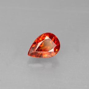 Granate espesartita naranja natural de 1,39 ct, en forma de pera, VS-SI
