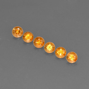 Gemas de granate espesartita naranja natural de  ct, corte redondo, VVS-VS
