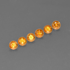 Gemas de granate espesartita naranja natural de  ct, corte redondo, VVS-VS