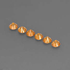 Gemas de granate espesartita naranja natural de  ct, corte redondo, VVS-VS