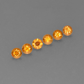 Gemas de granate espesartita naranja natural de  ct, corte redondo, VVS-VS
