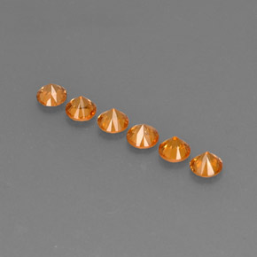 Gemas de granate espesartita naranja natural de  ct, corte redondo, VVS-VS