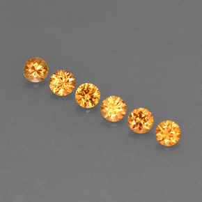 Gemas de granate espesartita naranja natural de  ct, corte redondo, VVS-VS