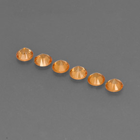Gemas de granate espesartita naranja natural de  ct, corte redondo, VVS-VS