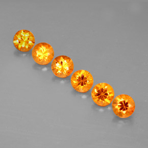 Gemas de granate espesartita naranja natural de  ct, corte redondo, VVS-VS
