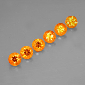 Gemas de granate espesartita naranja natural de  ct, corte redondo, VVS-VS