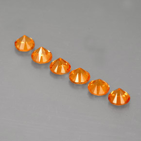 Gemas de granate espesartita naranja natural de  ct, corte redondo, VVS-VS