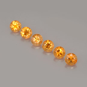 Gemas de granate espesartita naranja natural de  ct, corte redondo, VVS-VS