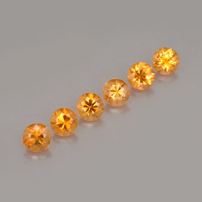 Gemas de granate espesartita naranja natural de  ct, corte redondo, VVS-VS