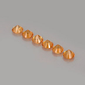 Gemas de granate espesartita naranja natural de  ct, corte redondo, VVS-VS