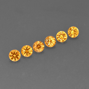 Gemas de Hilo de espesartita Naranja natural de  ct, Corte Redondo, VVS-VS