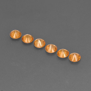 Gemas de Hilo de espesartita Naranja natural de  ct, Corte Redondo, VVS-VS