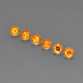 Gemas de granate espesartita naranja natural de  ct, corte redondo, VVS-VS