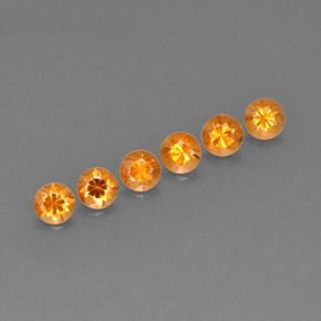 Gemas de granate espesartita naranja natural de  ct, corte redondo, VVS-VS