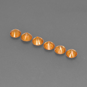 Gemas de granate espesartita naranja natural de  ct, corte redondo, VVS-VS