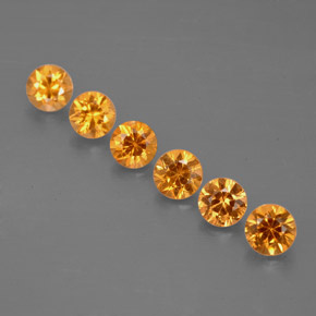 Gemas de granate espesartita naranja natural de  ct, corte redondo, VVS-VS