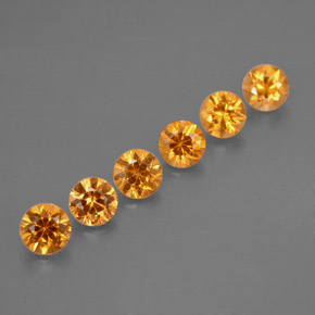 Gemas de granate espesartita naranja natural de  ct, corte redondo, VVS-VS