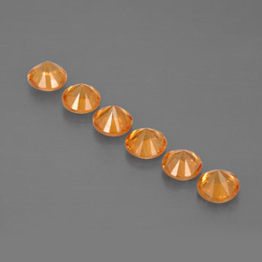 Gemas de granate espesartita naranja natural de  ct, corte redondo, VVS-VS