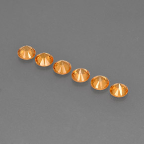 Gemas de Hilo de espesartita Naranja natural de  ct, Corte Redondo, VVS-VS