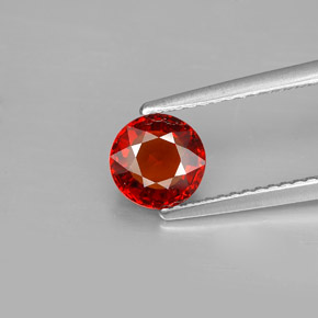 Hilo de espesartita Naranja rojizo natural de 1.28 ct, Corte Redondo, VS