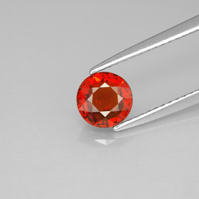 Granate espesartita naranja natural de 1,21 ct, corte redondo, VVS-VS