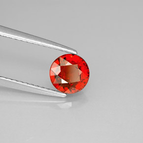 Granate espesartita naranja natural de 1,21 ct, corte redondo, VVS-VS