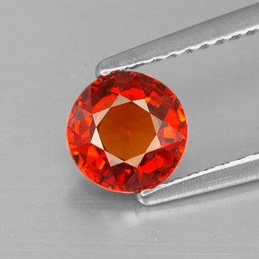 Granate espesartita naranja natural de 1,10 ct, corte redondo, VS