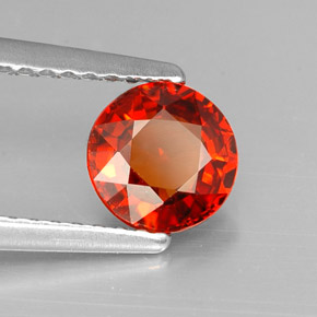 Granate espesartita naranja natural de 1,10 ct, corte redondo, VS