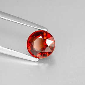 Granate espesartita rojo natural de 1,38 ct, corte redondo, VS