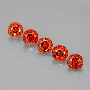 Gemas de granate espesartita naranja natural de  ct, corte redondo, VVS-VS