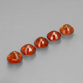 Gemas de granate espesartita naranja natural de  ct, corte redondo, VVS-VS