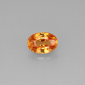 Granate espesartita naranja natural de 0,71 ct, corte óvalo, VS