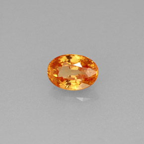 Granate espesartita naranja natural de 0,71 ct, corte óvalo, VS